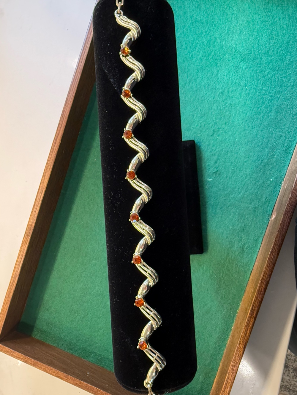 Vintage Coro Gold Tone Rhinestone Swirl Choker Necklace | Signed - Picture 6 of 7